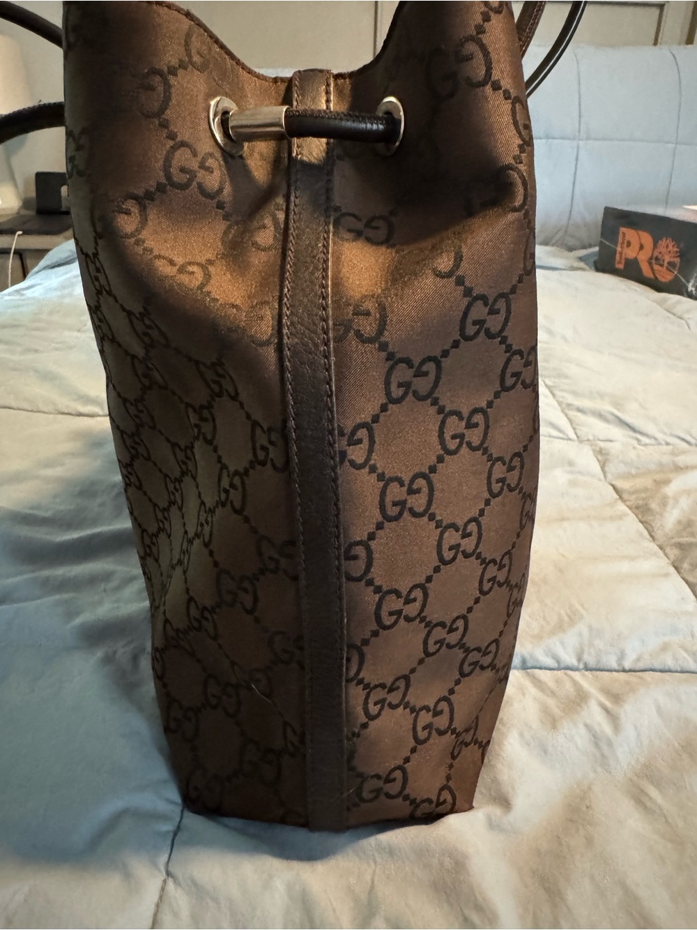 Gucci Black Monogram Tote Bag with Leather Straps - Picture 2 of 9